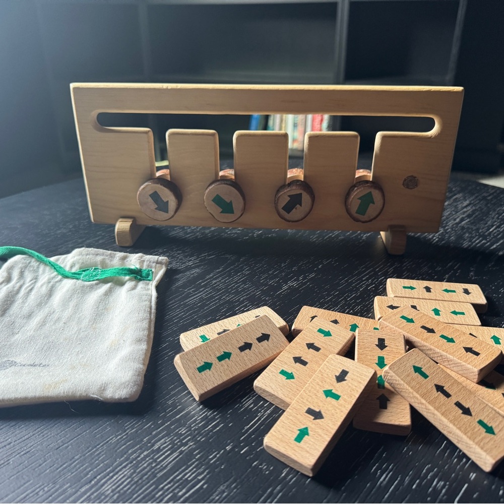 Wooden Strategy Game with Arrows